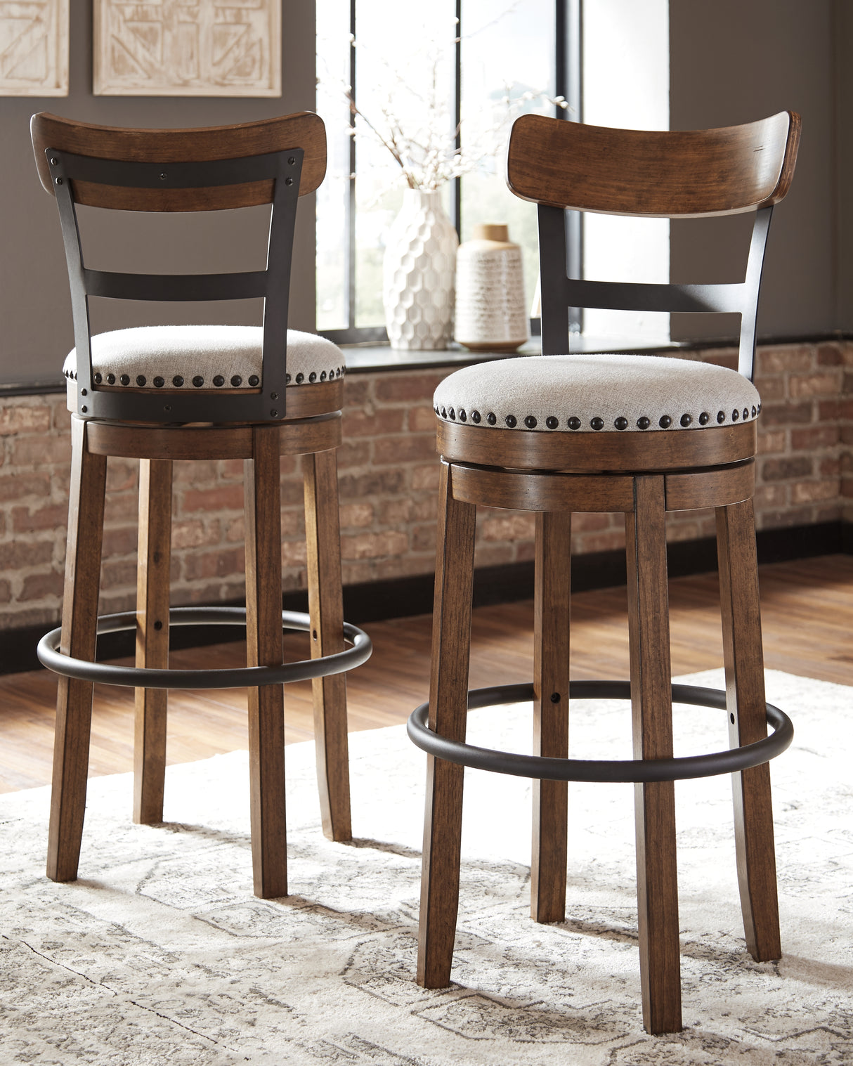 Furniture City Slidell - Ashley Furniture - Valebeck Dining Room - Tall UPH Swivel Barstool(1/CN) / Brown - D546-430