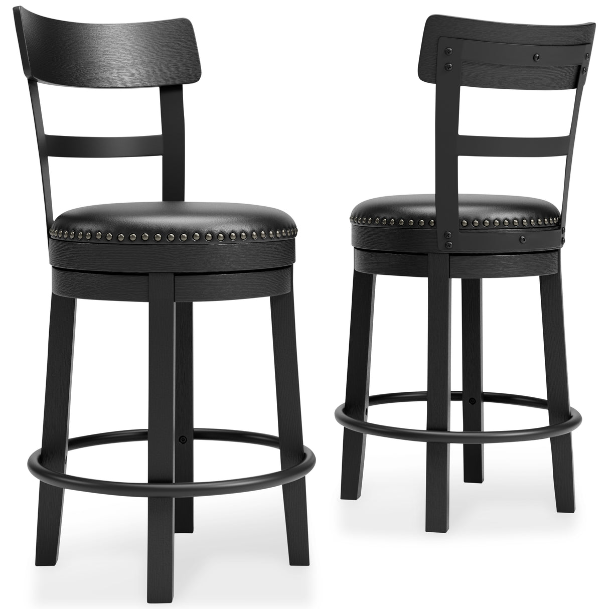 Furniture City Slidell - Ashley Furniture - Valebeck Dining Room - UPH Swivel Barstool (1/CN) / Black - D546-624