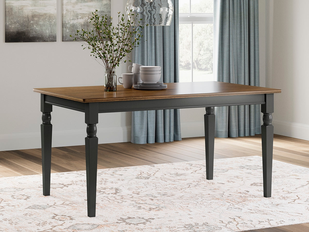 Furniture City Slidell - Ashley Furniture - Owingsville Dining Room - Rectangular Dining Room Table / Black/Brown / 60"W x 36"D x 30"H - D580-25