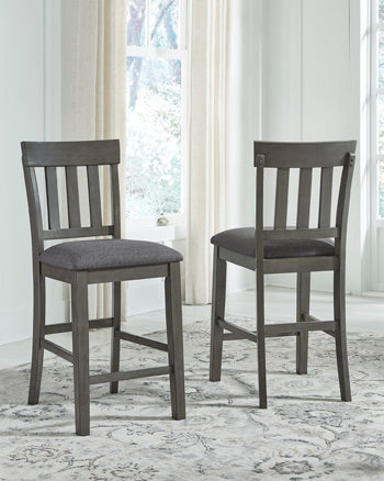 Furniture City Slidell - Ashley Furniture - Hallanden Dining Room - Counter Height Bar Stool (Set of 2) / Two-tone Gray - D589-124X2
