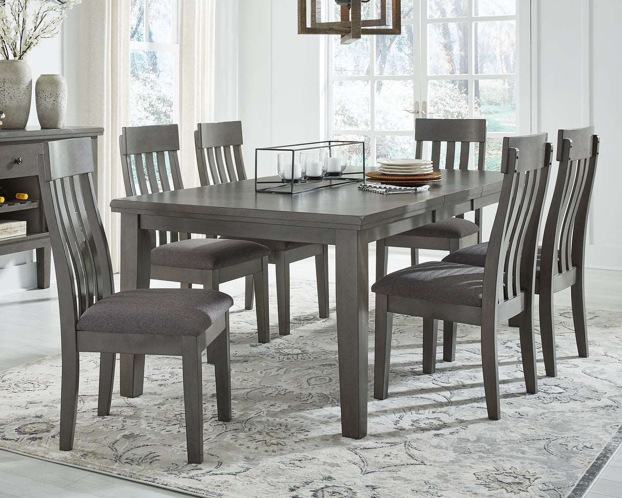 Furniture City Slidell - Ashley Furniture - Hallanden Dining Room - RECT DRM Butterfly EXT Table / Gray - D589-35