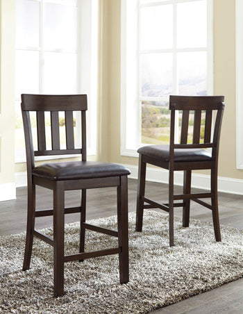 Furniture City Slidell - Ashley Furniture - Haddigan Dining Room - Counter Height Bar Stool (Set of 2) / Dark Brown - D596-124X2