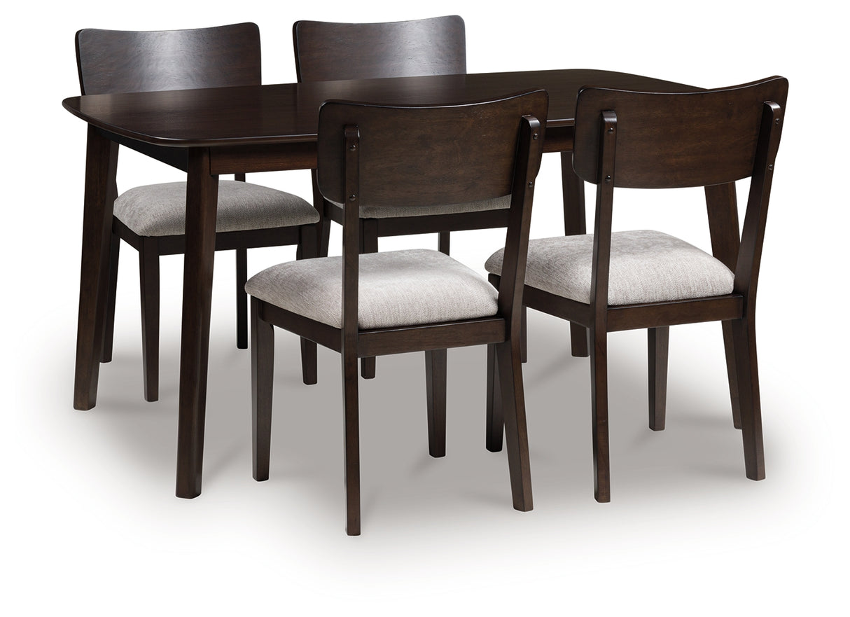 Furniture City Slidell - Ashley Furniture - Mallenette Dining Table and 4 Chairs (Set of 5) - Dining Room Table Set (5/CN) / Merlot - PCD607-225
