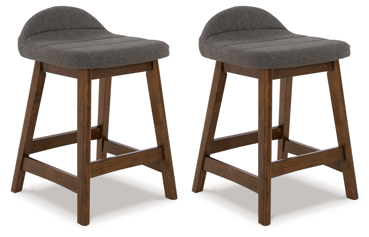 Furniture City Slidell - Ashley Furniture - Lyncott Dining Room - Counter Height Bar Stool (Set of 2) / Charcoal/Brown - D615-224X2