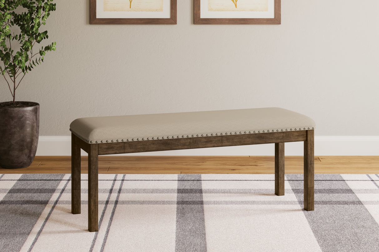 Furniture City Slidell - Ashley Furniture - Moriville Dining Room - Upholstered Bench / Beige / 48"W x 17"D x 20"H - D631-00