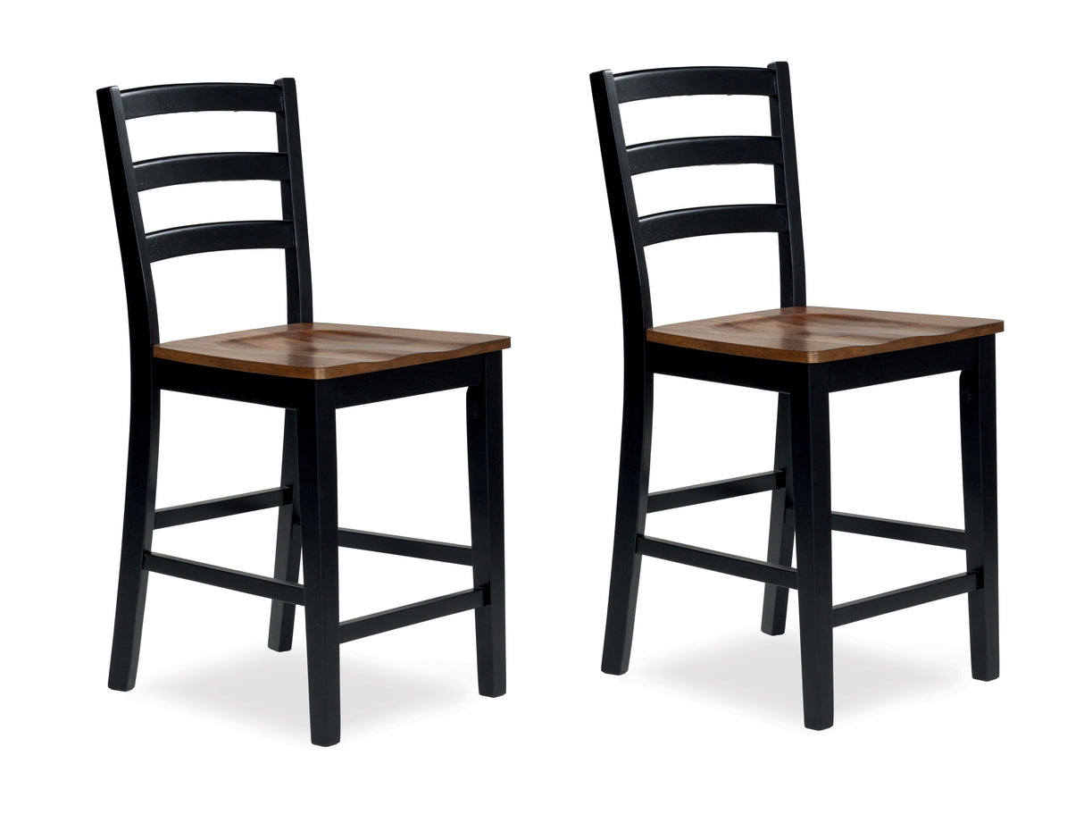 Furniture City Slidell - Ashley Furniture - Wildenauer Dining Room - Counter Height Barstool (Set of 2) / Brown/Black - D634-124X2