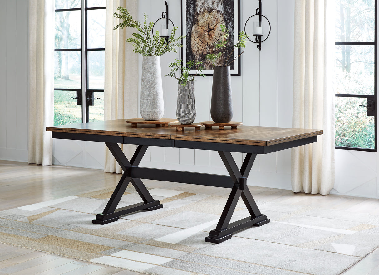 Furniture City Slidell - Ashley Furniture - Wildenauer Dining Room - RECT Dining Room EXT Table / Brown/Black - D634-35