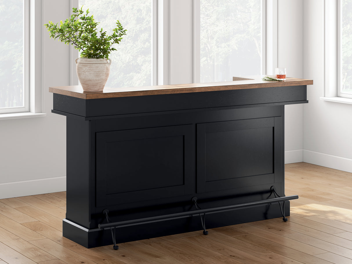 Furniture City Slidell - Ashley Furniture - Wildenauer 78" Bar - Bar / Brown/Black - D634-65