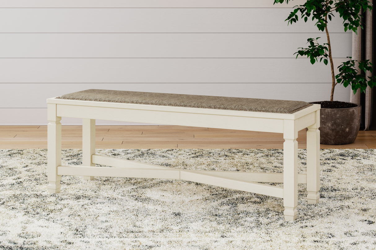 Furniture City Slidell - Ashley Furniture - Bolanburg Dining Bench - Large UPH Dining Room Bench / Two-tone / 50"W x 15"D x 20"H - D647-00