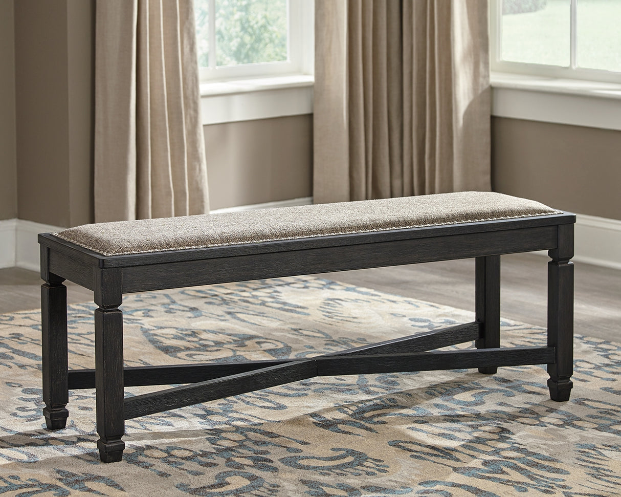 Furniture City Slidell - Ashley Furniture - Tyler Creek Dining Room - Upholstered Bench / Black/Grayish Brown - D736-00