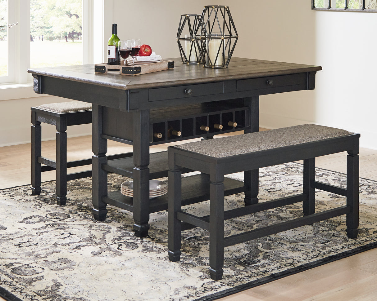 Furniture City Slidell - Ashley Furniture - Tyler Creek Dining Room - RECT Dining Room Counter Table / Black/Gray - D736-32