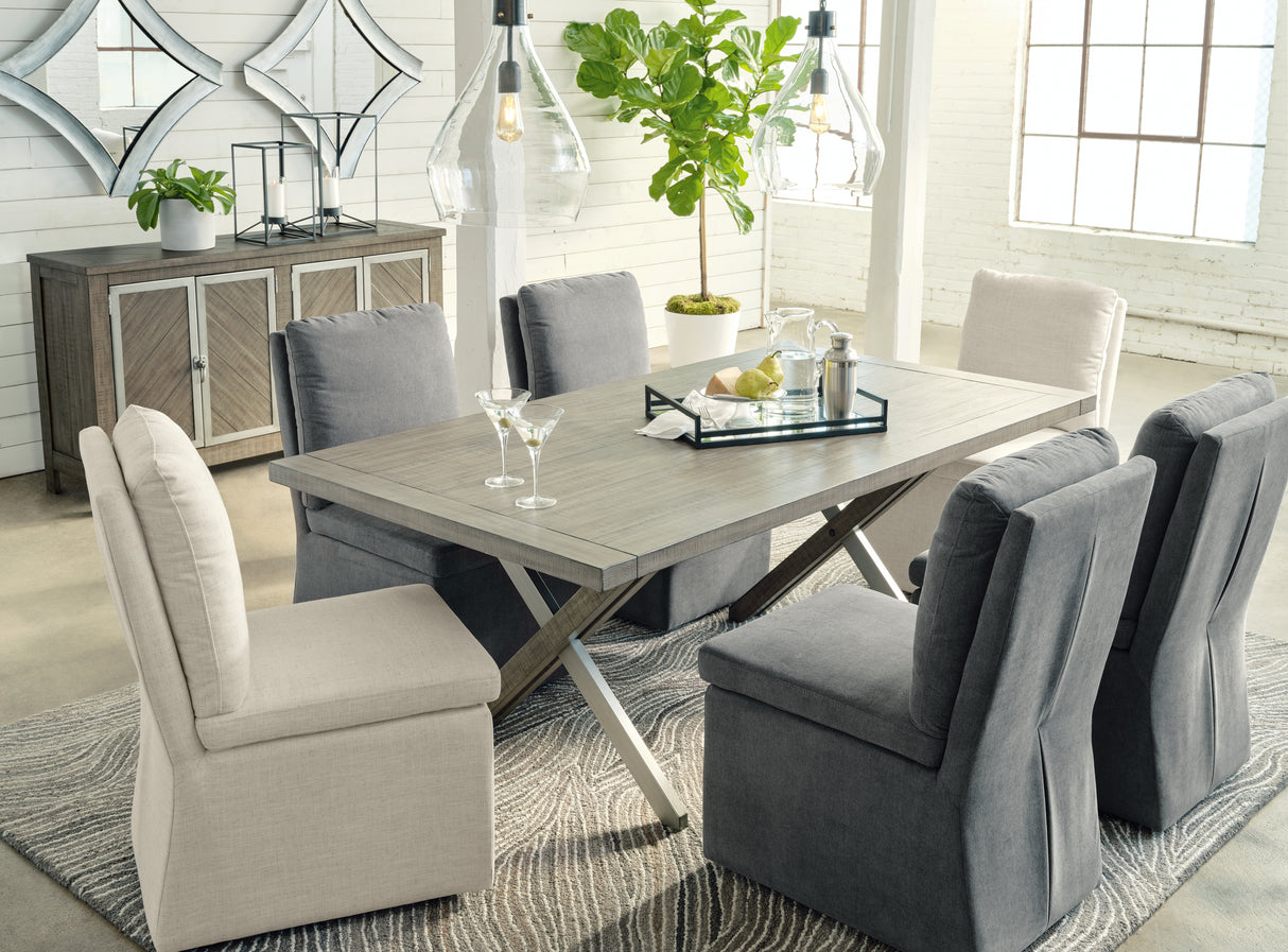 Furniture City Slidell - Ashley Furniture - Krystanza Dining Room - Rectangular Dining Room Table / Weathered Gray - D766-25