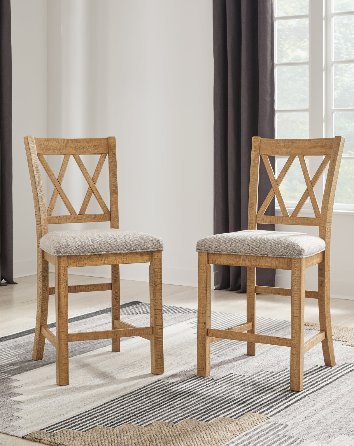 Furniture City Slidell - Ashley Furniture - Havonplane Dining Room - Barstool (Set of 2) / Brown - D773-124X2