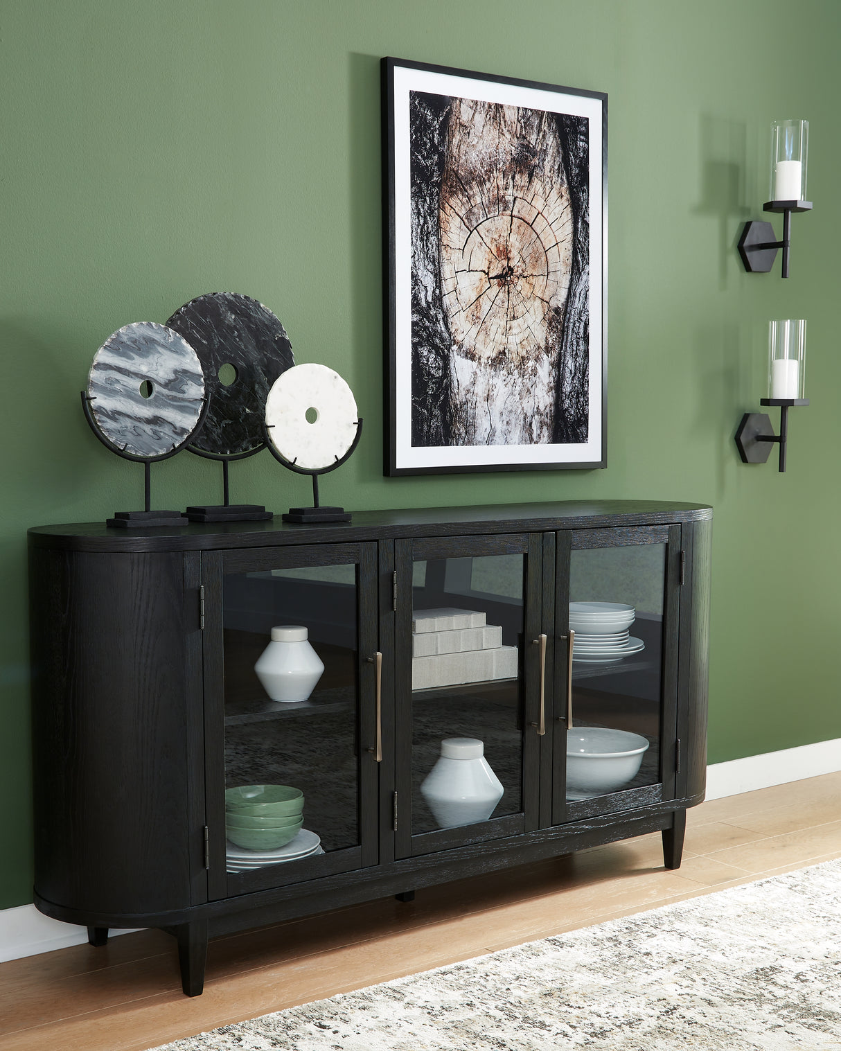 Furniture City Slidell - Ashley Furniture - Rowanbeck Dining Room - Dining Room Server / Black - D821-60