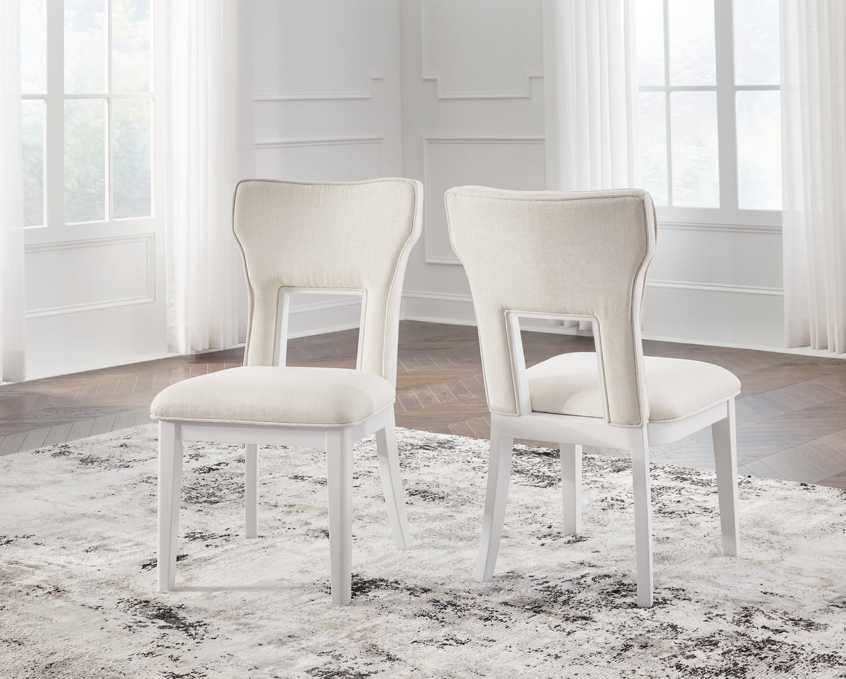 Furniture City Slidell - Ashley Furniture - Chalanna Dining Room - Dining Chair (Set of 2) / White - D822-01X2
