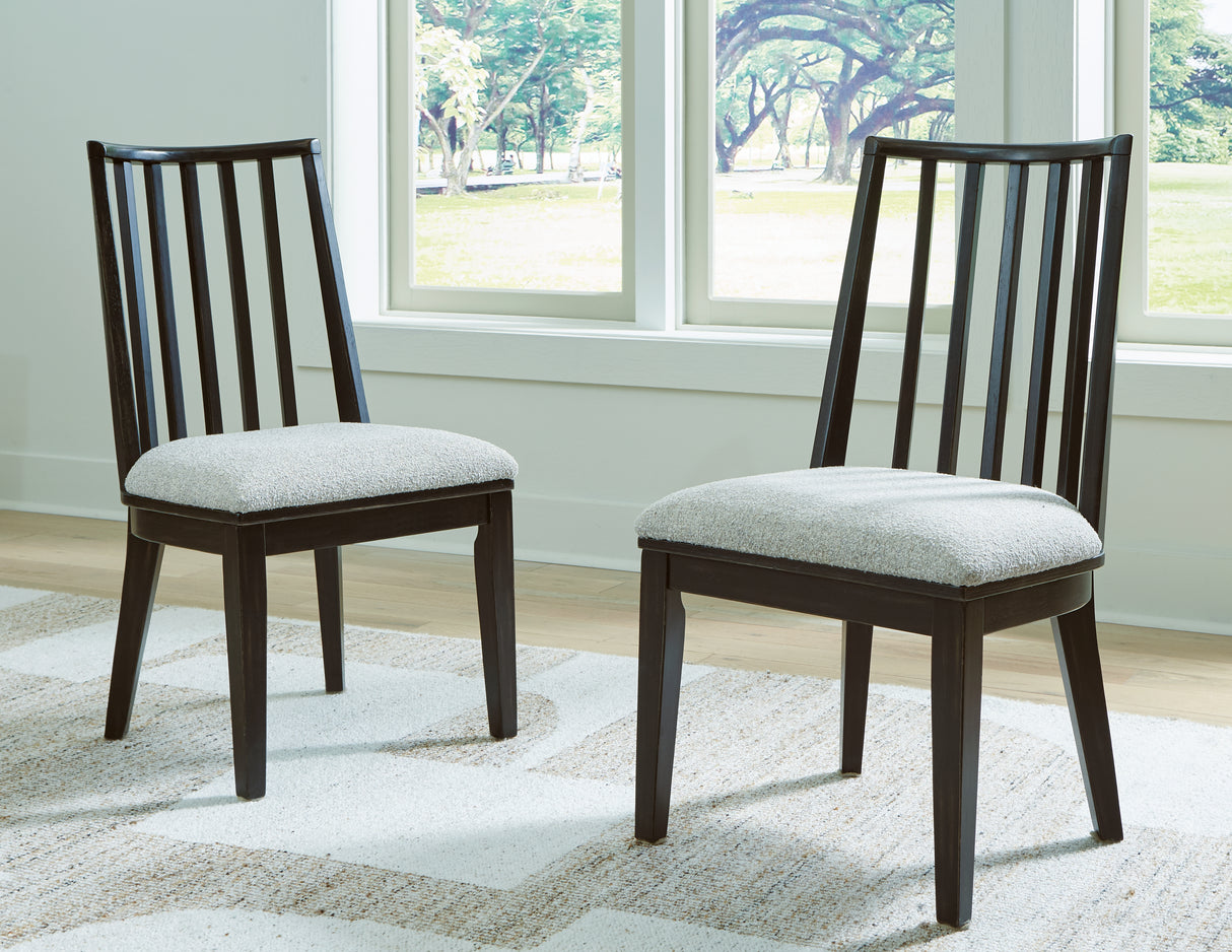 Furniture City Slidell - Ashley Furniture - Galliden Dining Room - Dining Chair (Set of 2) / Black/Brown - D841-01X2