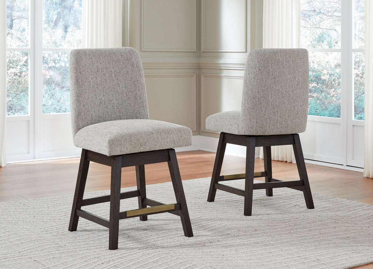 Furniture City Slidell - Ashley Furniture - Burkhaus Dining Room - Counter Height Barstool (Set of 2) / Dark Brown - D984-124X2