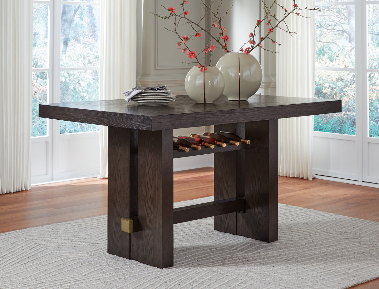 Furniture City Slidell - Ashley Furniture - Burkhaus Dining Room - RECT Dining Room Counter Table / Dark Brown - D984-32