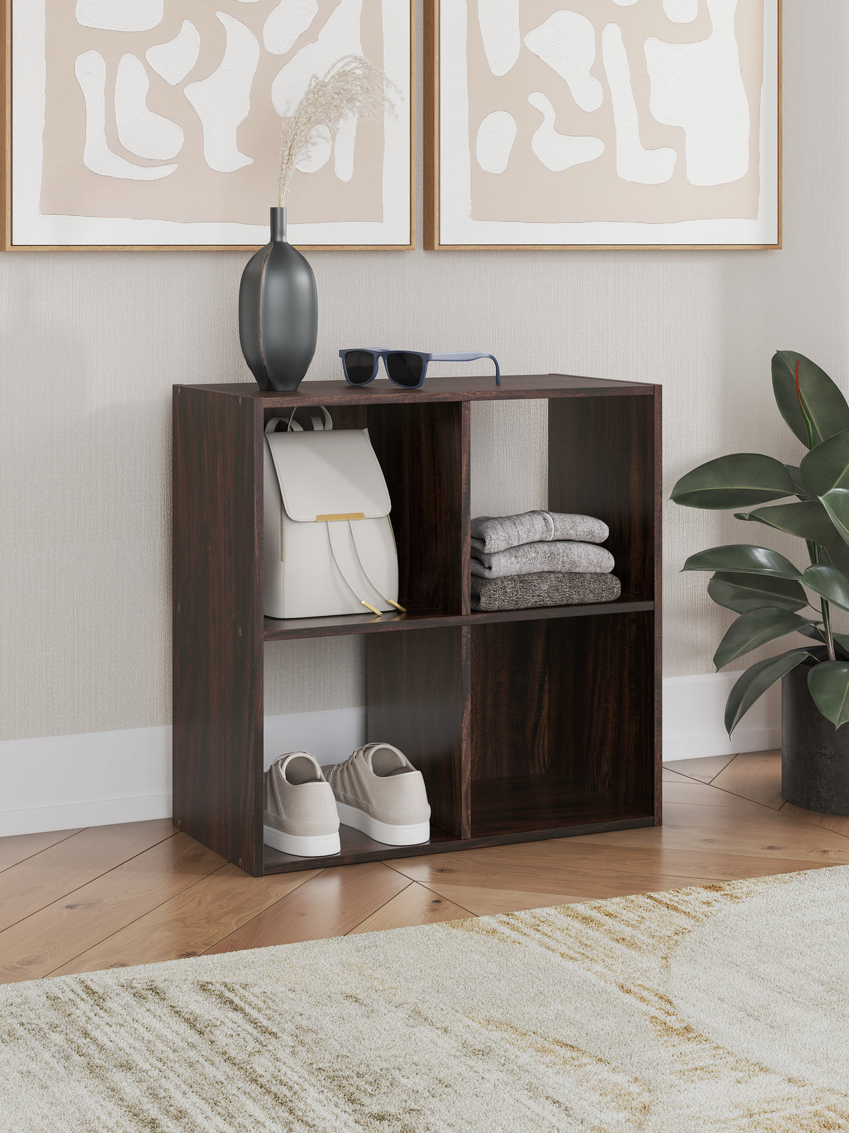Furniture City Slidell - Ashley Furniture - Glosmount Four Cube Organizer - Four Cube Organizer / Cherry/Light Brown - EA1055-2X2