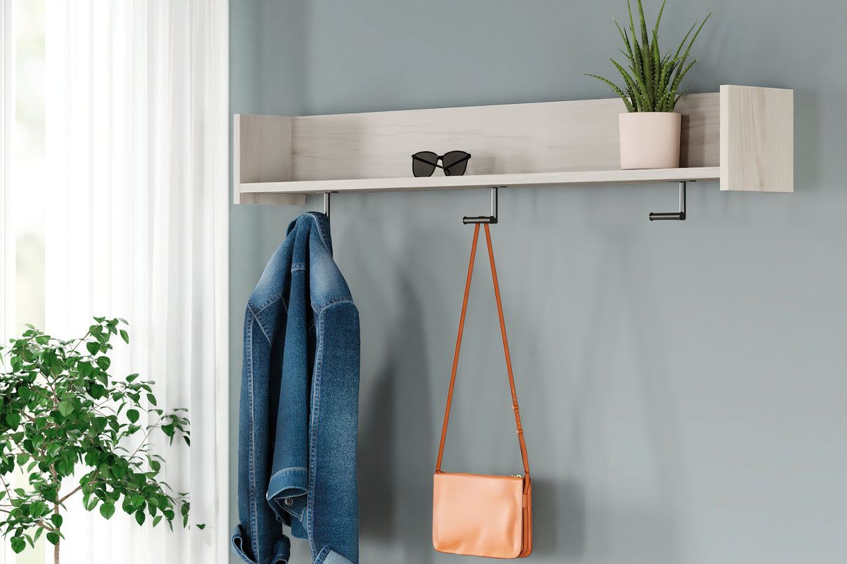 Furniture City Slidell - Ashley Furniture - Socalle Wall Decor - Wall Mounted Coat Rack w/Shelf / Light Natural - EA1864-151