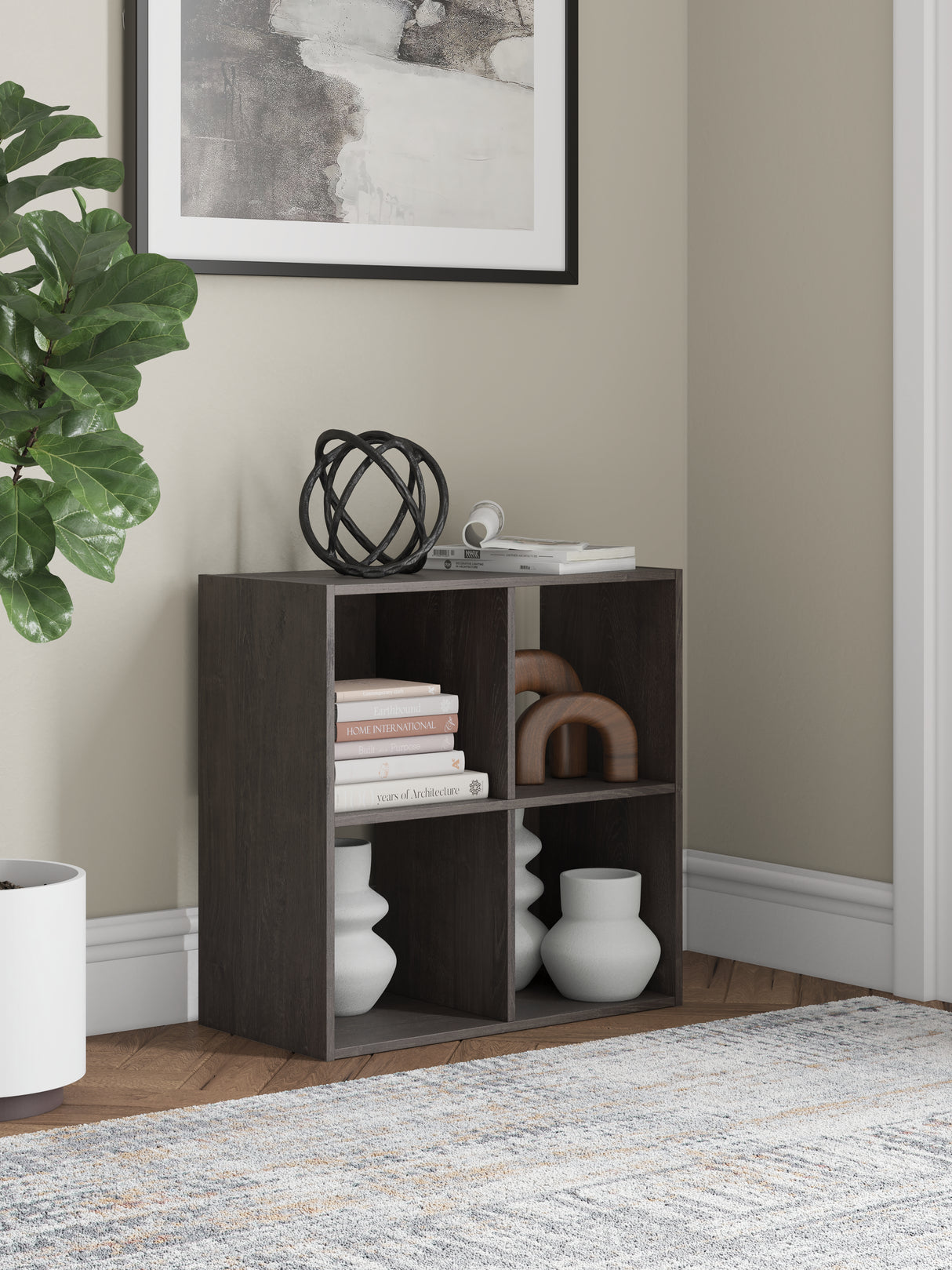 Furniture City Slidell - Ashley Furniture - Piperton Four Cube Organizer - Four Cube Organizer / Charcoal - EA5514-2X2