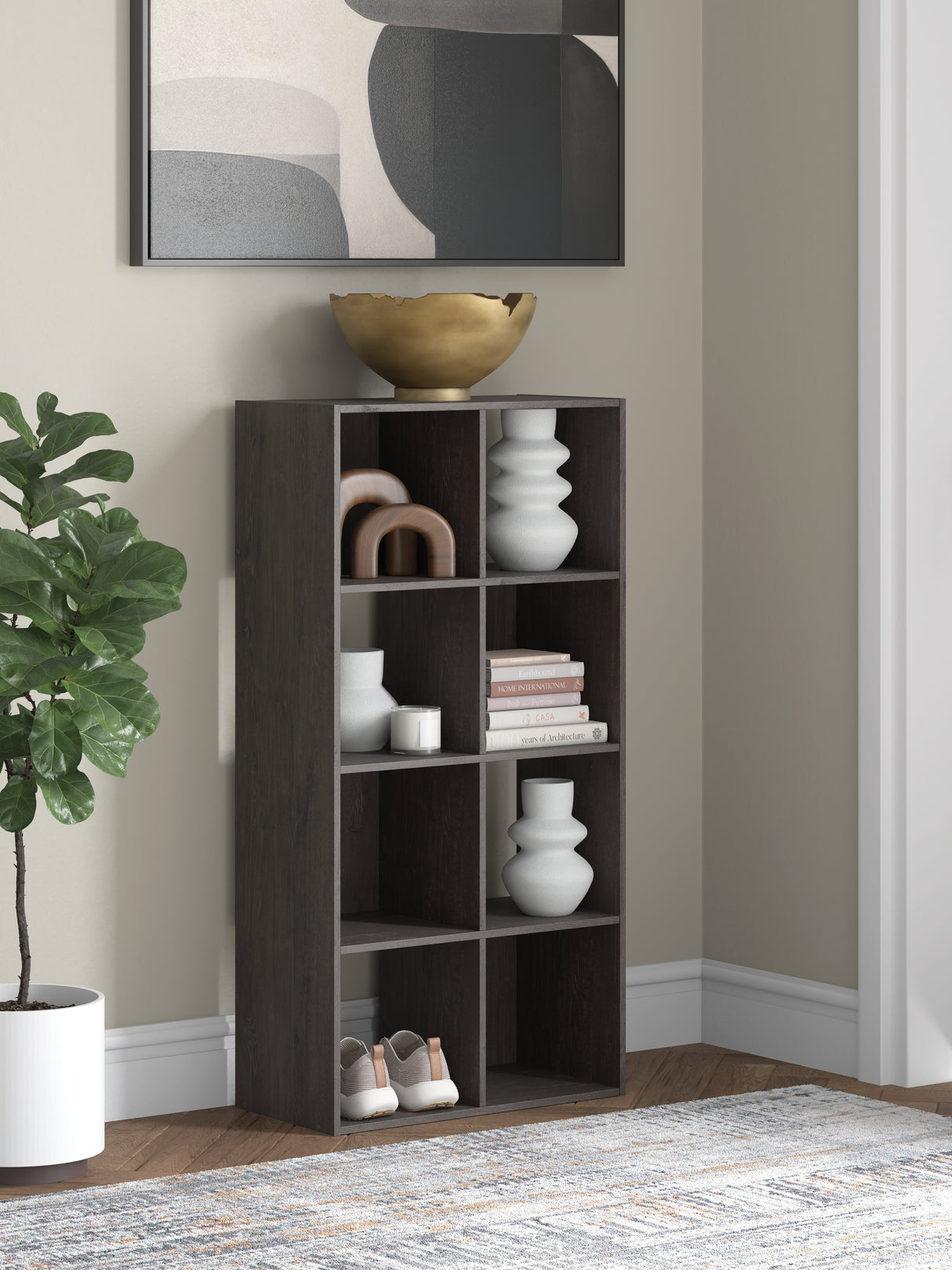 Furniture City Slidell - Ashley Furniture - Piperton Eight Cube Organizer - Eight Cube Organizer / Charcoal - EA5514-4X2