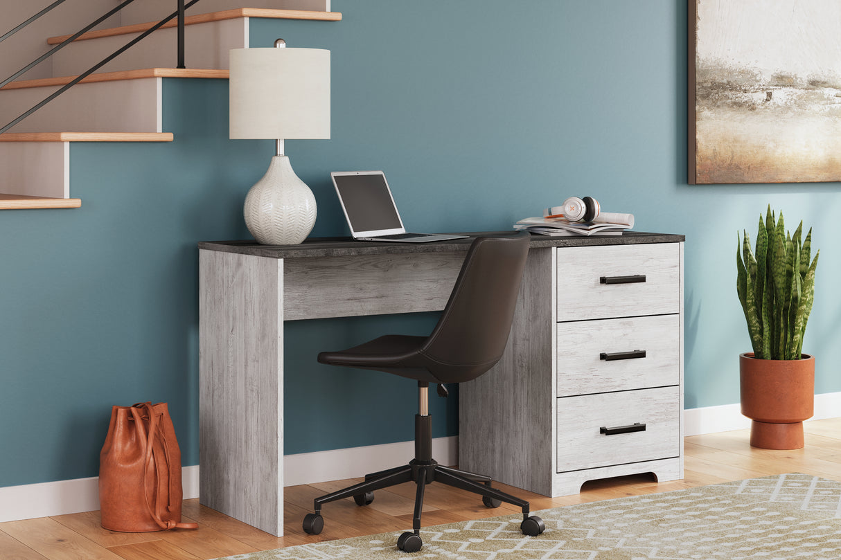 Furniture City Slidell - Ashley Furniture - Shawburn Office Desk - Home Office Desk / White/Dark Charcoal Gray - H4121-34