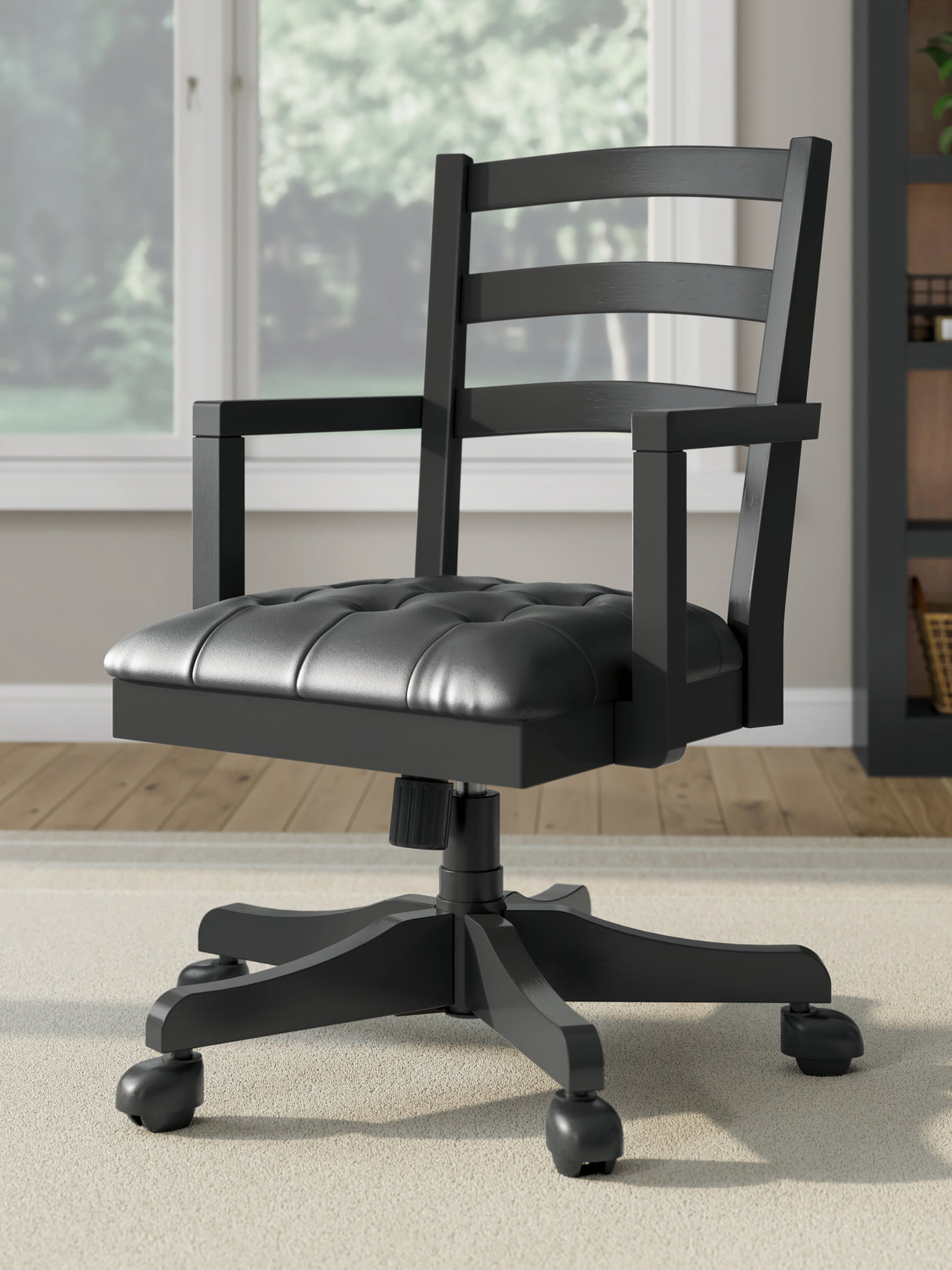 Furniture City Slidell - Ashley Furniture - Wildenauer Home Office Desk Chair - Home Office Swivel Desk Chair / Black - H664-01A