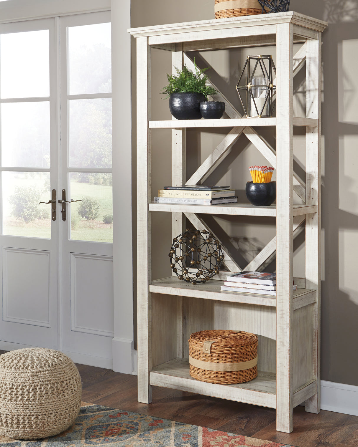Furniture City Slidell - Ashley Furniture - Carynhurst Bookcase - Large Bookcase / Whitewash - H755-17