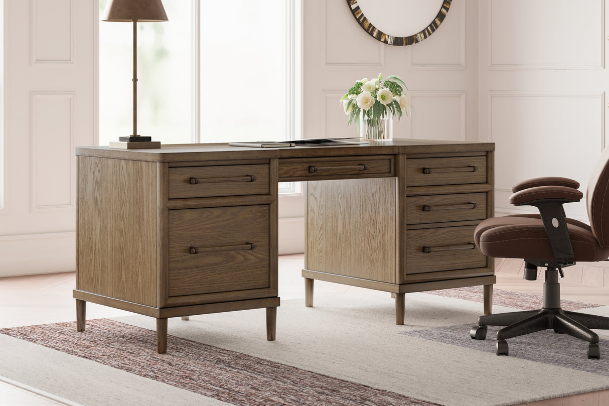 Furniture City Slidell - Ashley Furniture - Roanhowe Office Desk - Home Office Desk / Brown - H769-21