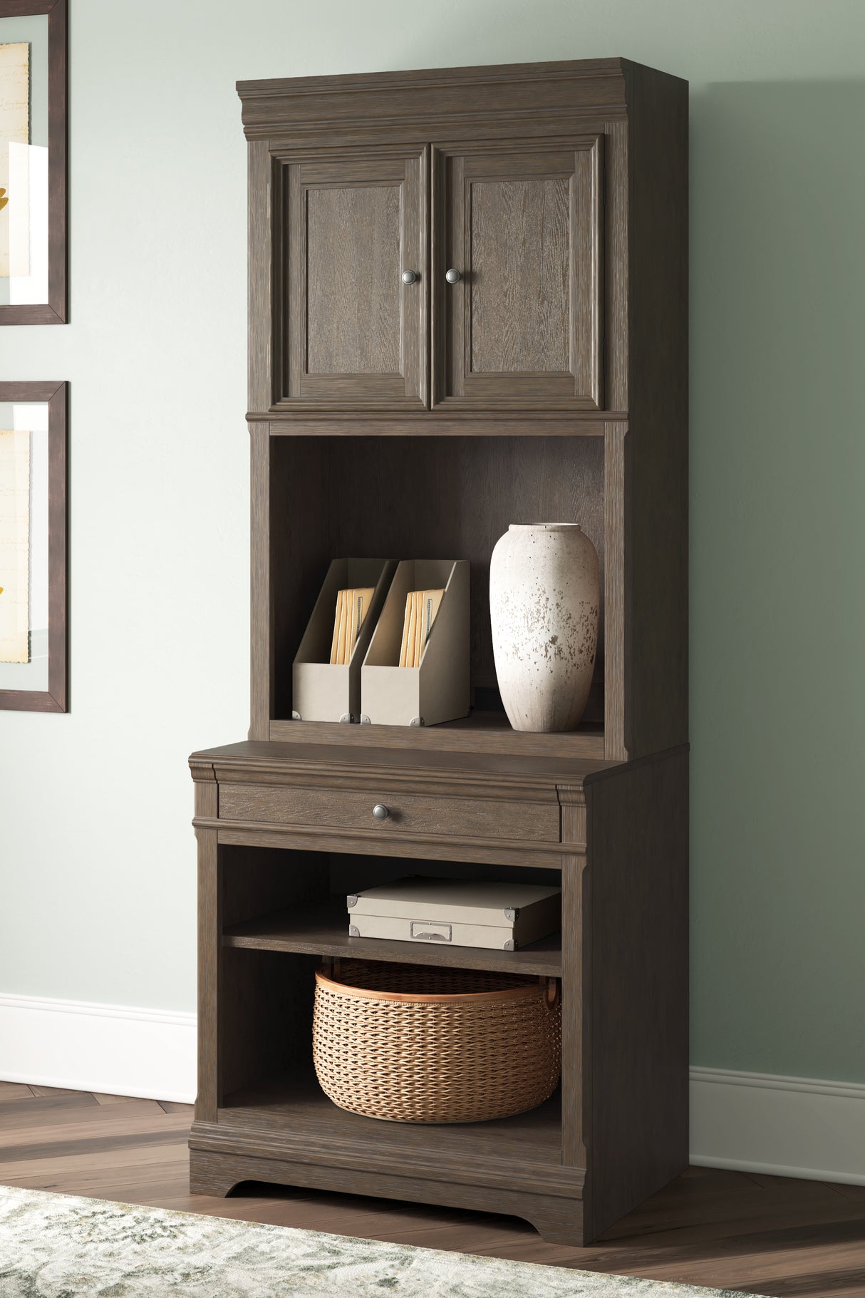 Furniture City Slidell - Ashley Furniture - Janismore Bookcase - Bookcase / Weathered Gray - H776H7
