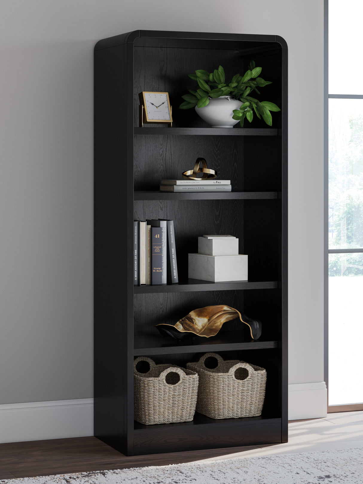 Furniture City Slidell - Ashley Furniture - Rowanbeck Bookcase - Large Bookcase / Black - H821-17