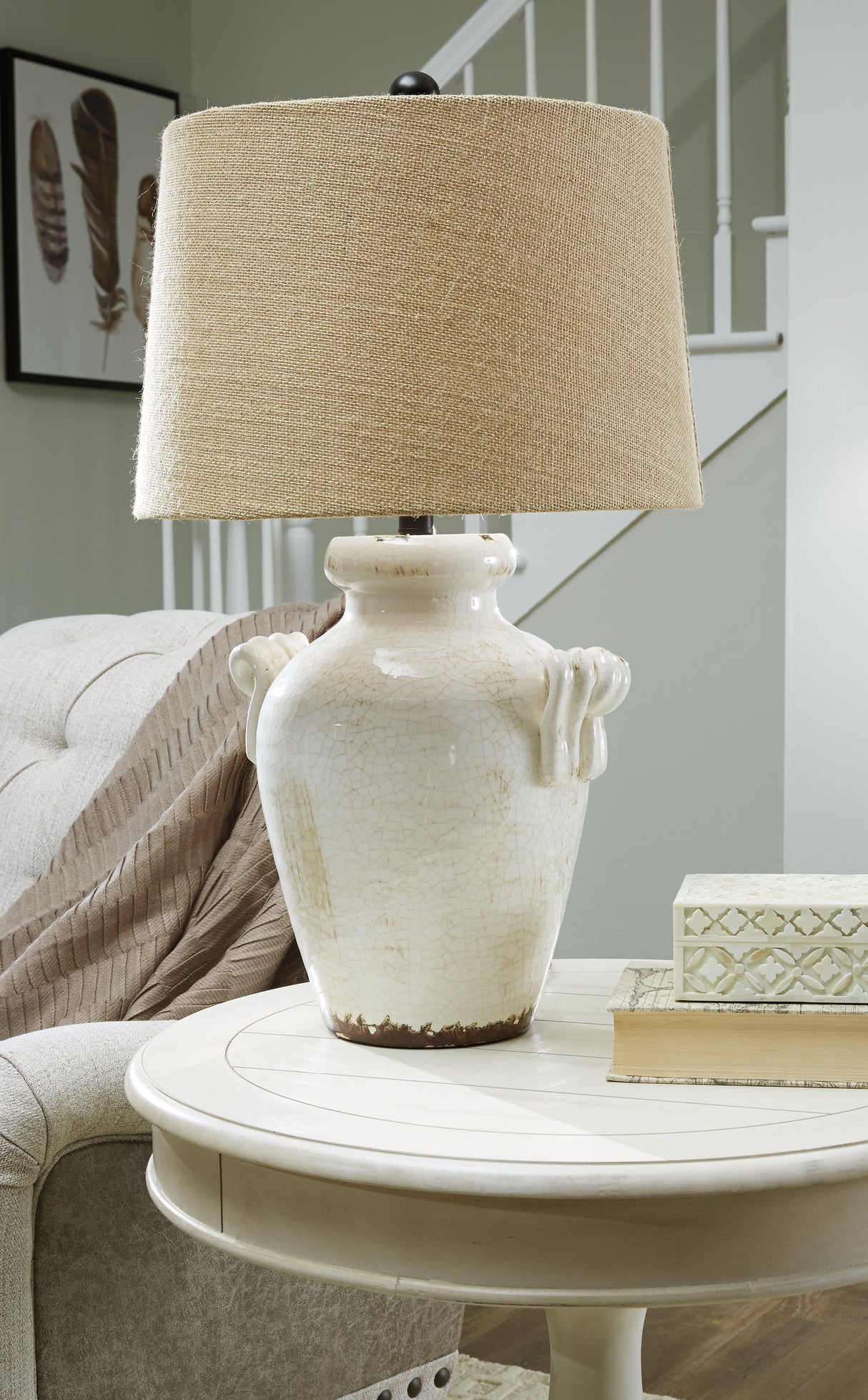 Furniture City Slidell - Ashley Furniture - Emelda Lighting - Ceramic Table Lamp (1/CN) / Cream - L100664