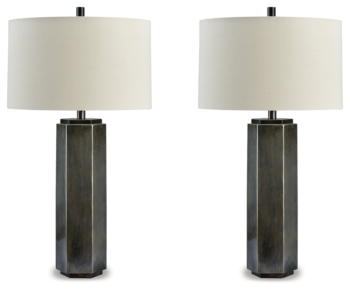 Furniture City Slidell - Ashley Furniture - Dirkton Lighting - Table Lamp (Set of 2) / Antique Pewter - L208324X2
