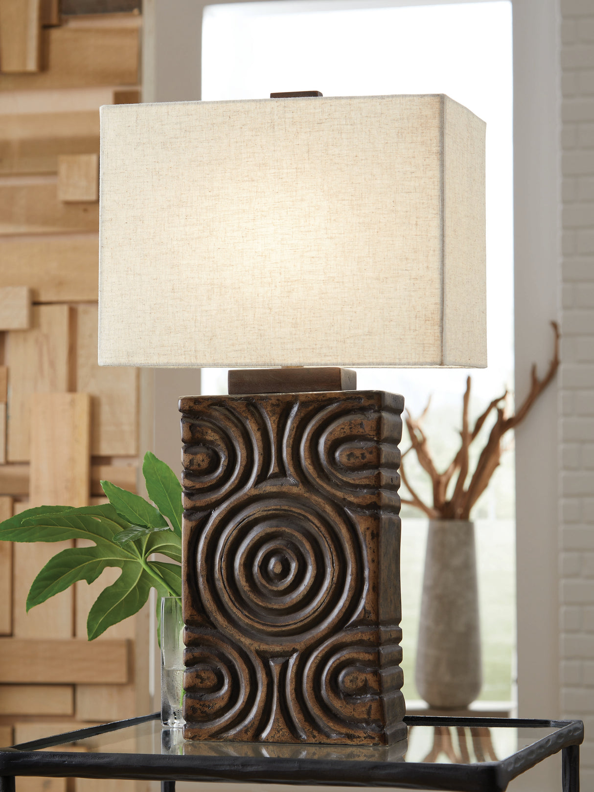 Furniture City Slidell - Ashley Furniture - Heathbury Lighting - Paper Table Lamp (1/CN) / Antique Brown - L235964