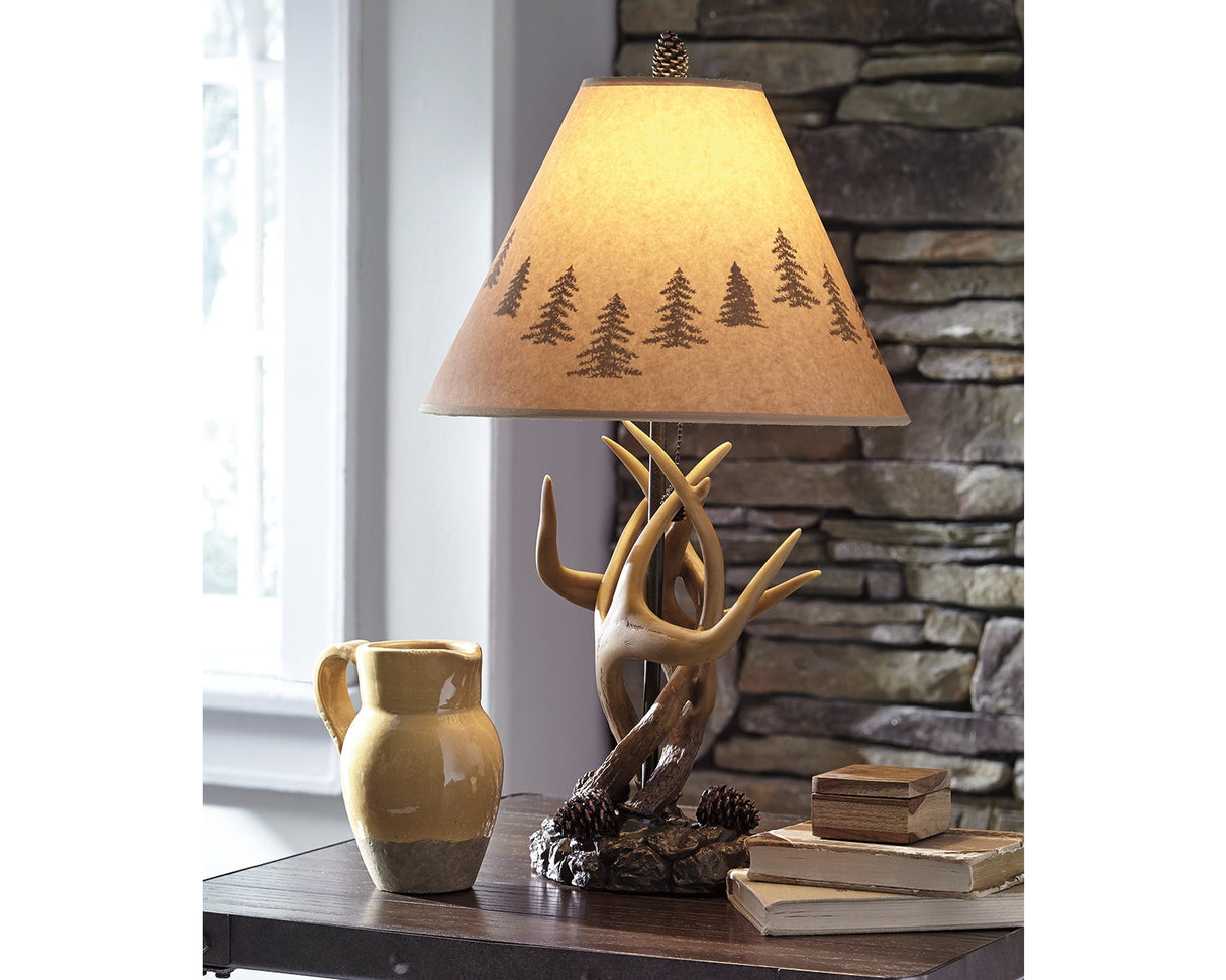 Furniture City Slidell - Ashley Furniture - Derek Lighting - Poly Table Lamp (Set of 2) / Brown - L316984