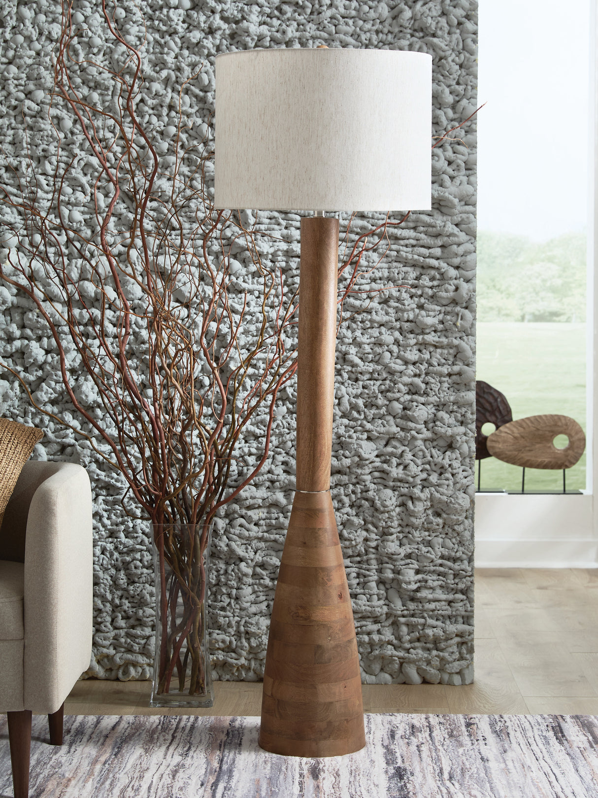 Furniture City Slidell - Ashley Furniture - Ailsa Lighting - Wood Floor Lamp (1/CN) / Natural Brown - L329111