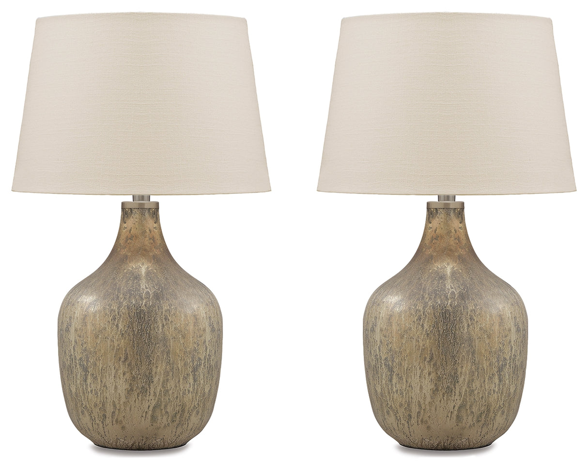 Furniture City Slidell - Ashley Furniture - Mari Lighting - Table Lamp (Set of 2) / Gray/Gold Finish - L430664X2