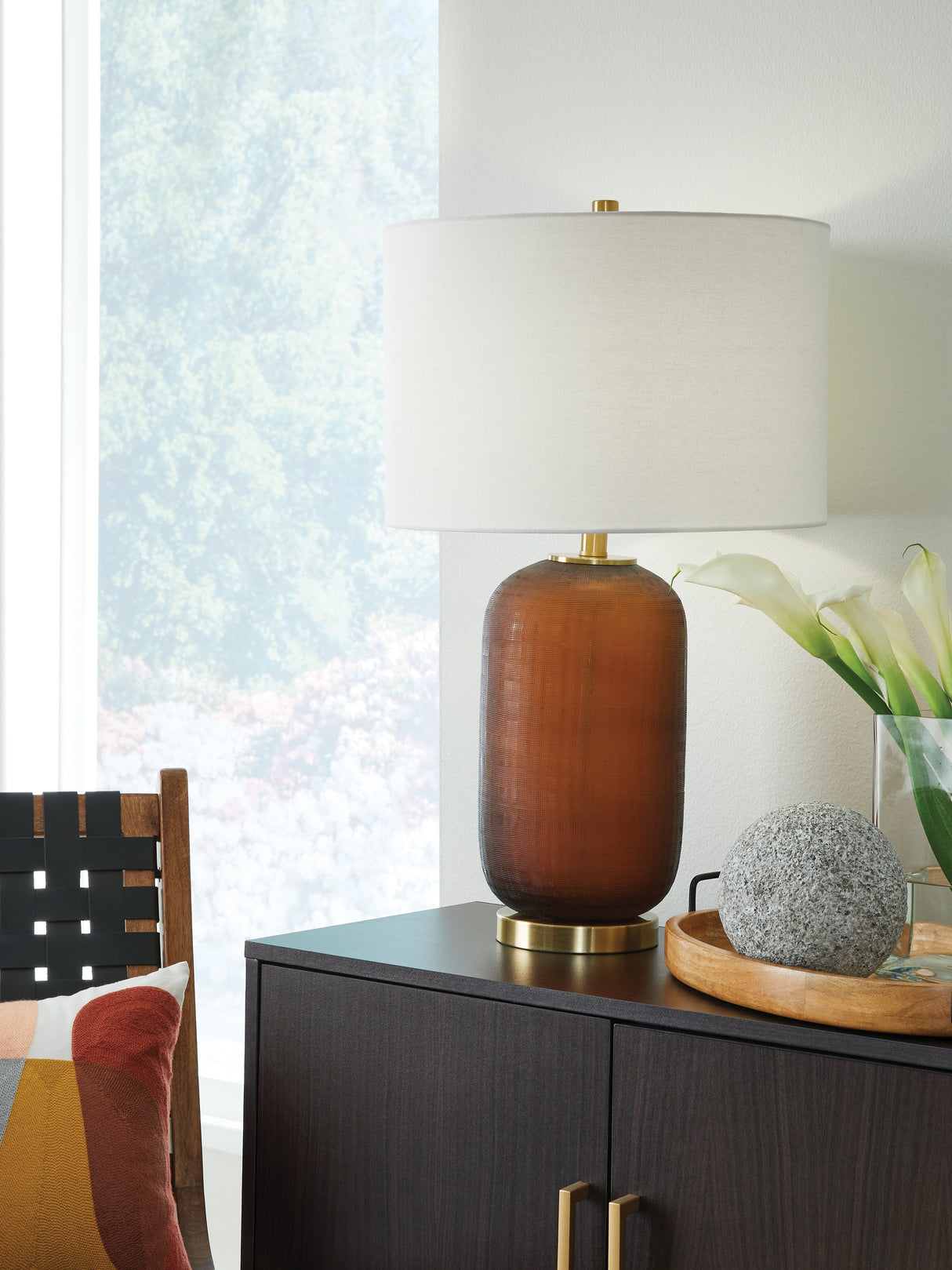 Furniture City Slidell - Ashley Furniture - Farberman Lighting - Glass Table Lamp (1/CN) / Amber - L430864