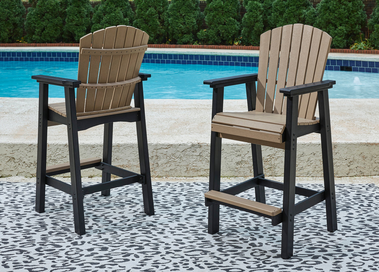 Furniture City Slidell - Ashley Furniture - Fairen Trail Outdoor - Tall Barstool (Set of 2) / Black/Driftwood - P211-130