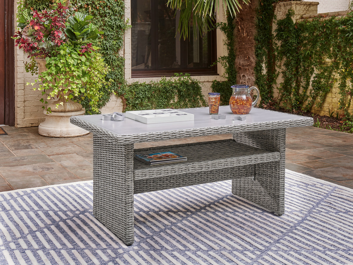 Furniture City Slidell - Ashley Furniture - Naples Beach Outdoor - RECT Multi-Use Table / Light Gray - P439-625