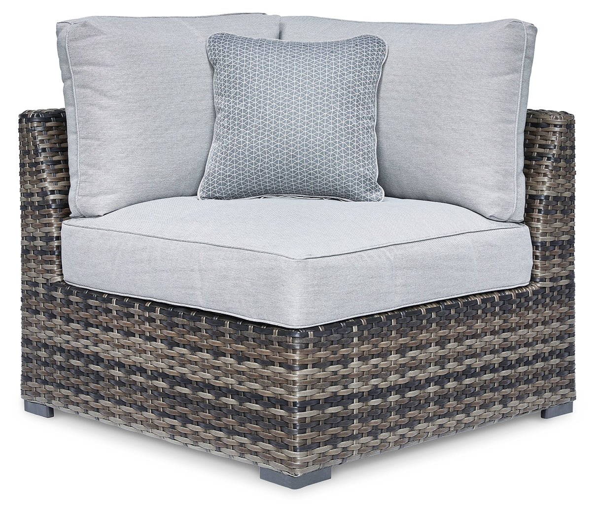Furniture City Slidell - Ashley Furniture - Harbor Court Outdoor - Corner with Cushion (Set of 2) / Gray - P459-877