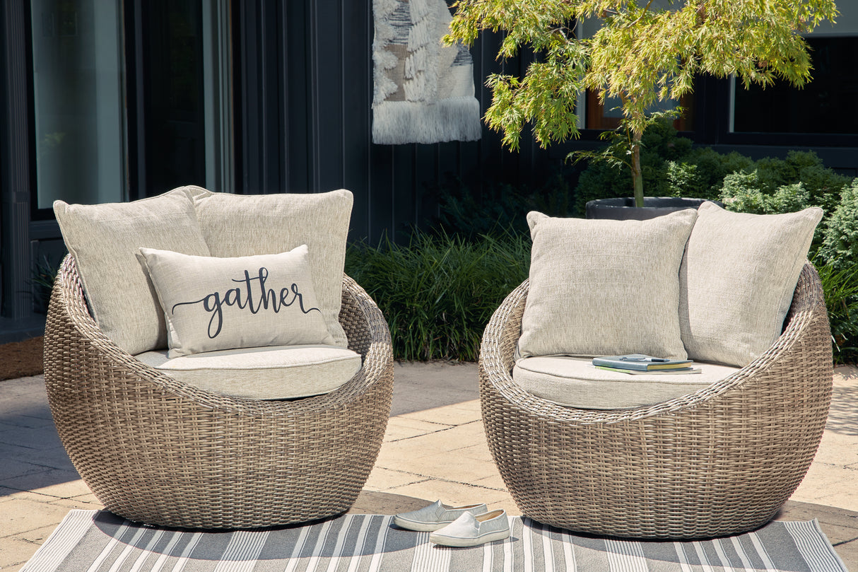 Furniture City Slidell - Ashley Furniture - Danson Outdoor - Round End Table / Beige - P505-706