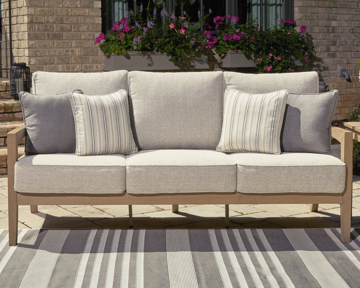 Furniture City Slidell - Ashley Furniture - Hallow Creek Outdoor - Sofa with Cushion / Driftwood - P560-838