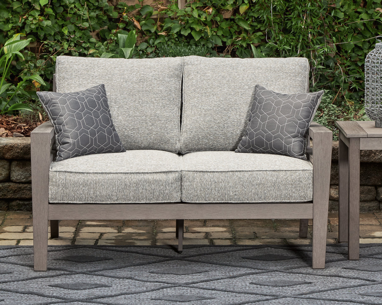 Furniture City Slidell - Ashley Furniture - Hillside Barn Outdoor - Loveseat w/Cushion / Gray/Brown - P564-835