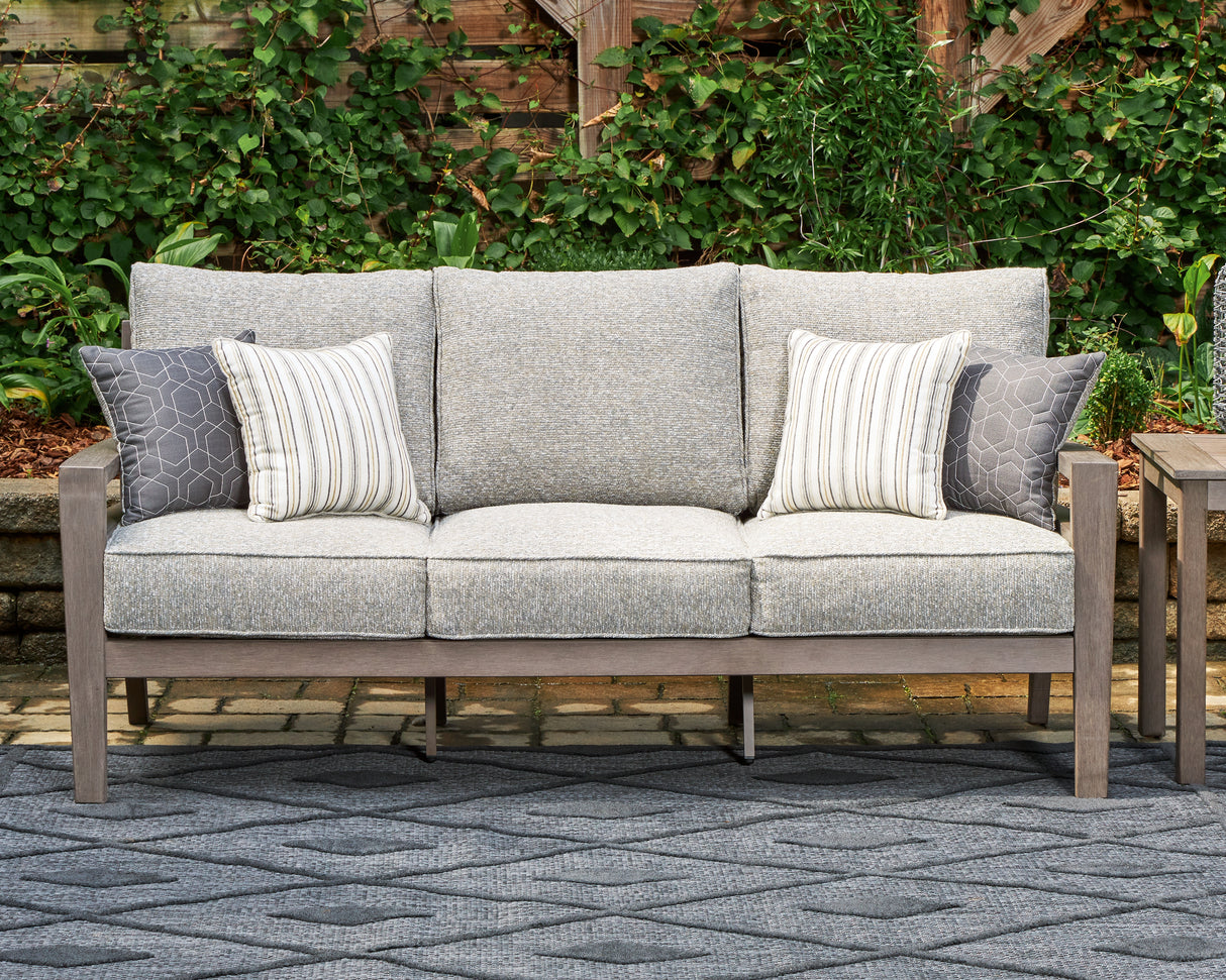 Furniture City Slidell - Ashley Furniture - Hillside Barn Outdoor - Sofa with Cushion / Gray/Brown - P564-838