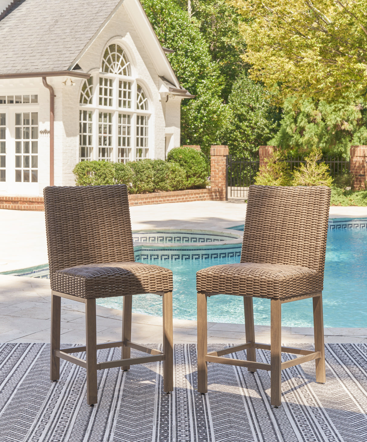 Furniture City Slidell - Ashley Furniture - Walton Bridge Outdoor - Barstool (Set of 2) / Driftwood - P749-130