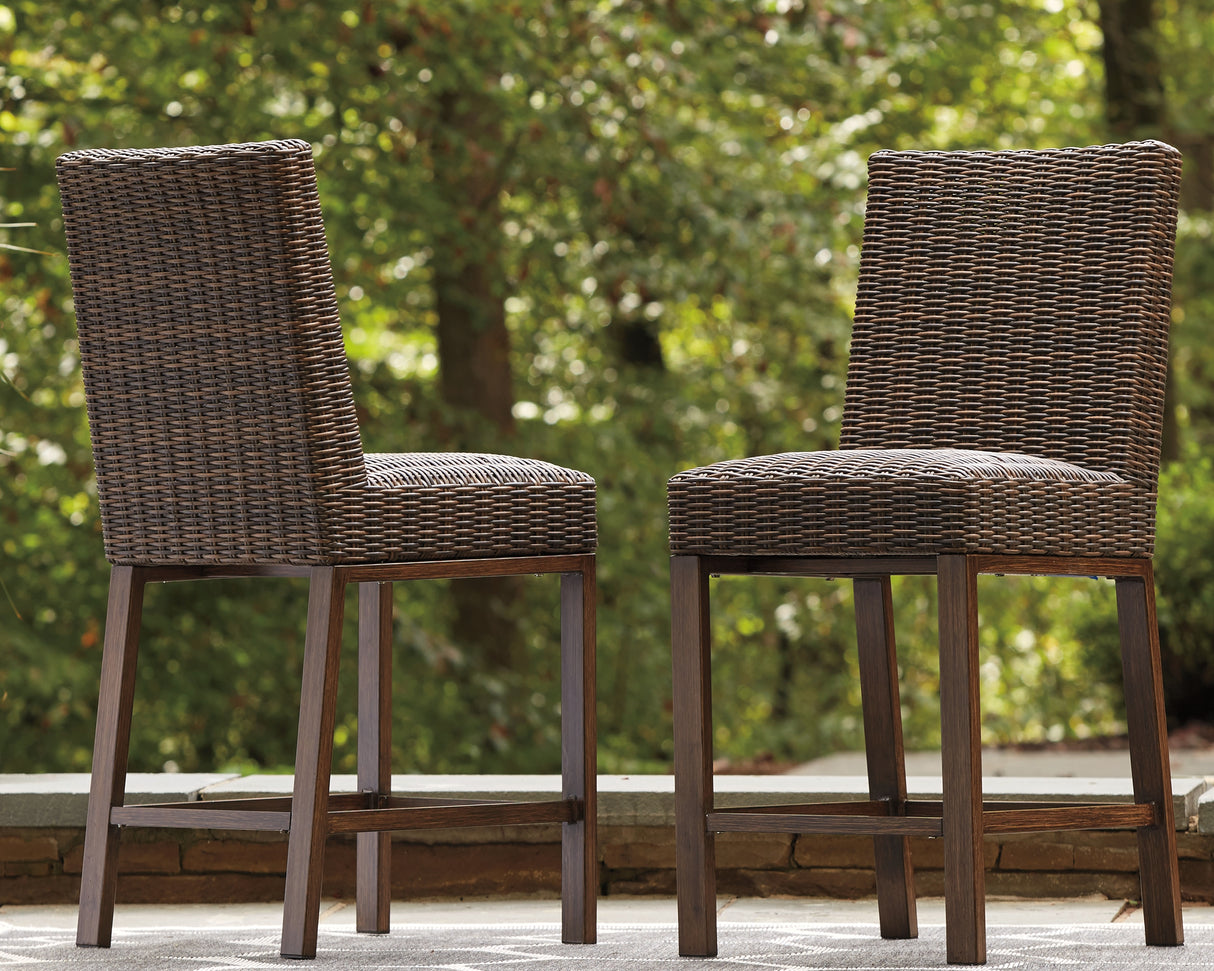 Furniture City Slidell - Ashley Furniture - Paradise Trail Outdoor - Barstool (Set of 2) / Medium Brown - P750-130