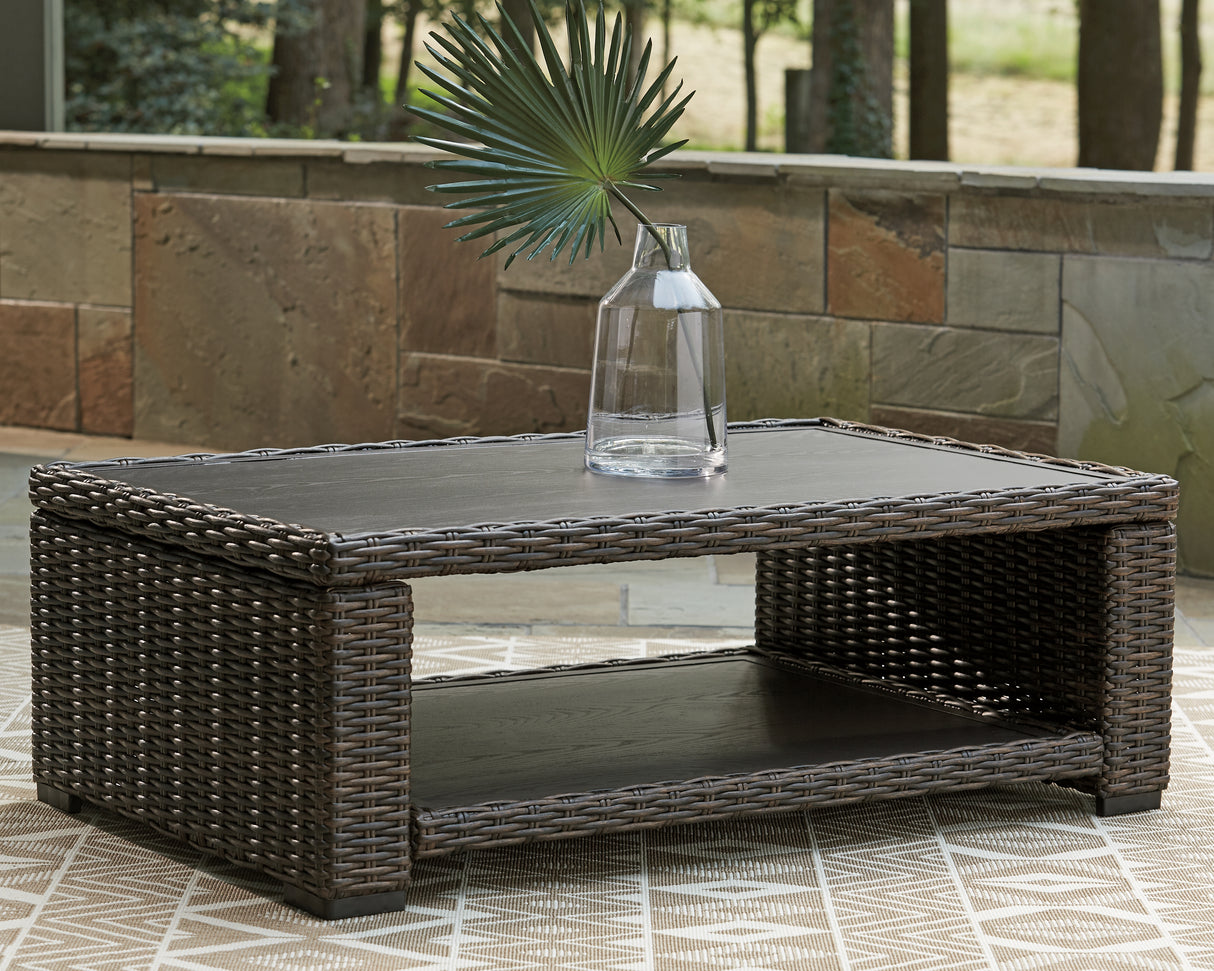 Furniture City Slidell - Ashley Furniture - Grasson Lane Outdoor - Rectangular Cocktail Table / Brown - P783-701