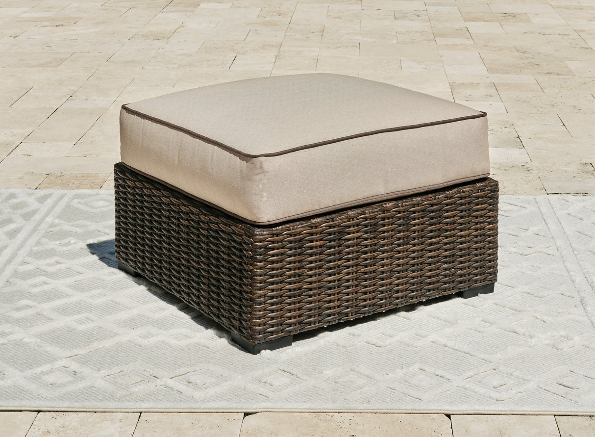 Furniture City Slidell - Ashley Furniture - Coastline Bay Outdoor - Ottoman with Cushion / Brown - P784-814